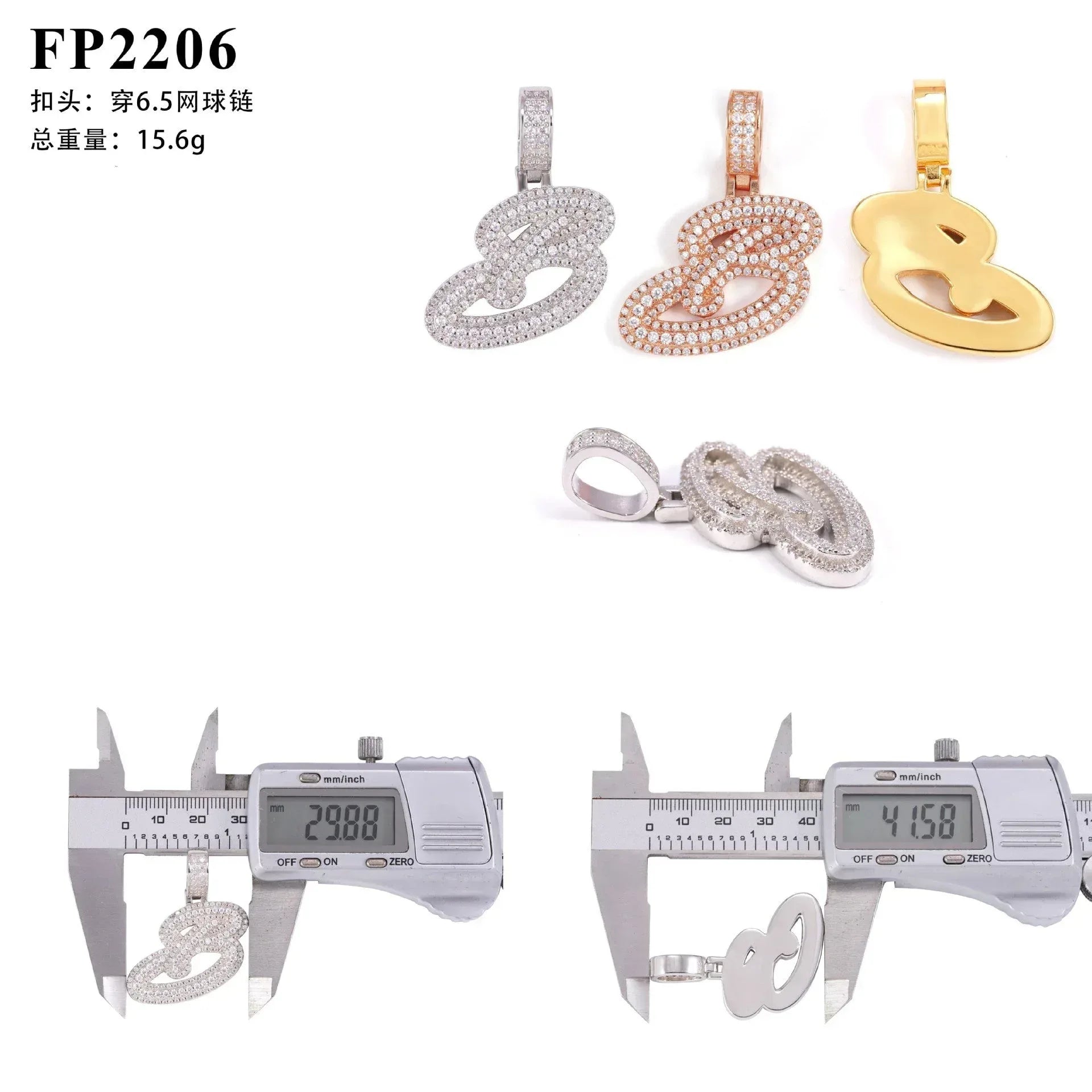 New Personalized Letter Pendant – S925 Silver Moissanite, Hip-Hop Style Jewelry - CaratixJewelry